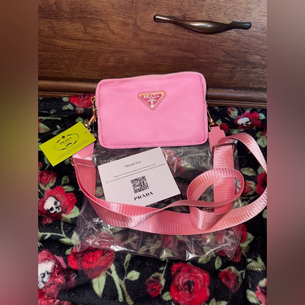 Prada Hot Pink Nylon Sling Bag NWT